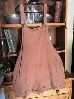Casual Rust Brown romper with Adjustable Straps